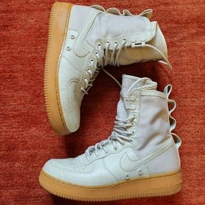 Nike SF Air Force 1 High Light Bone Gum Button Sneakers Shoes Women's Size 9.5